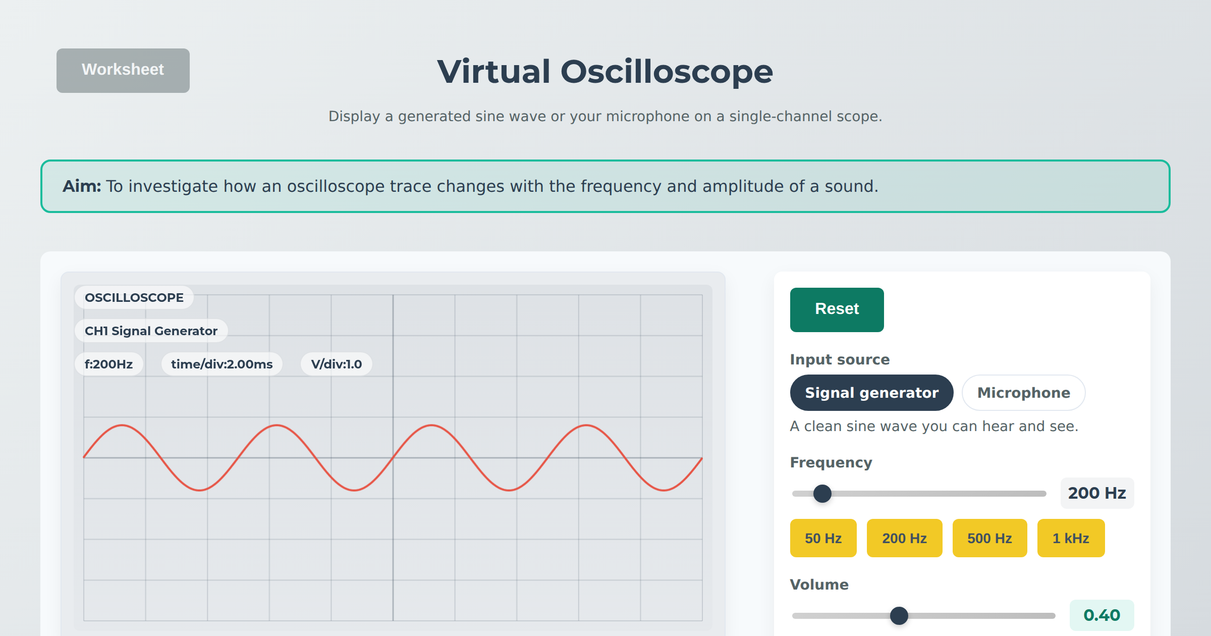 Visual Oscilloscope Virtual Oscilloscope