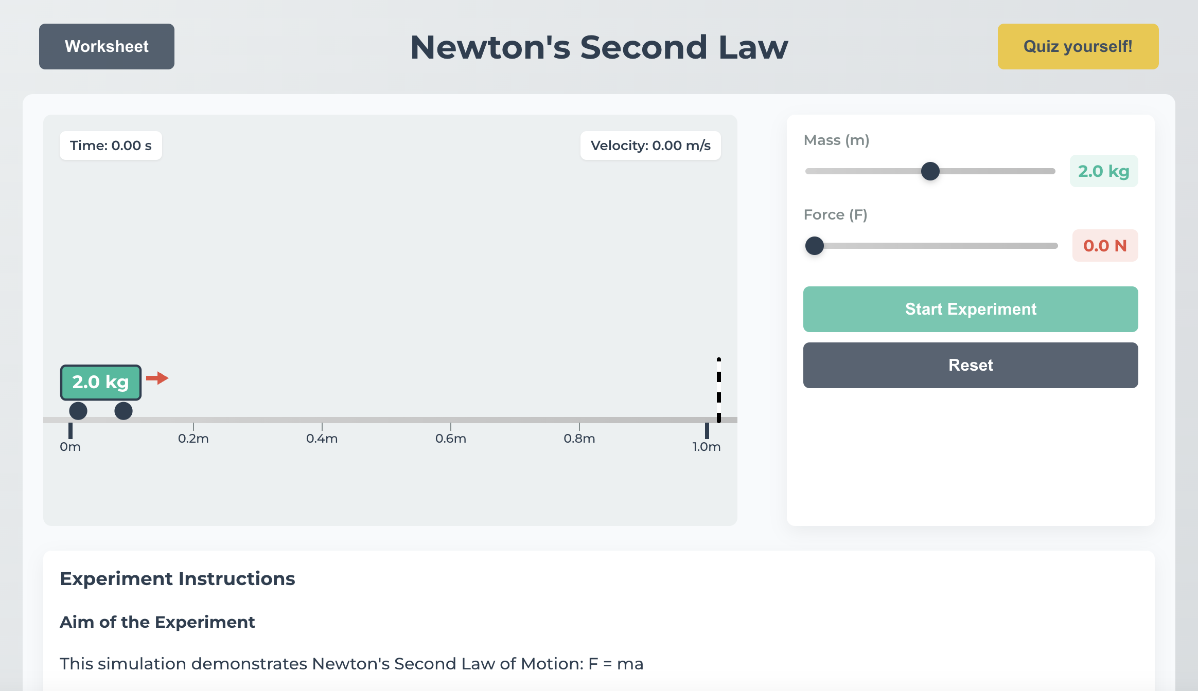 Newton's Second Law — Free Interactive GCSE Physics Simulation | SimpliPhys